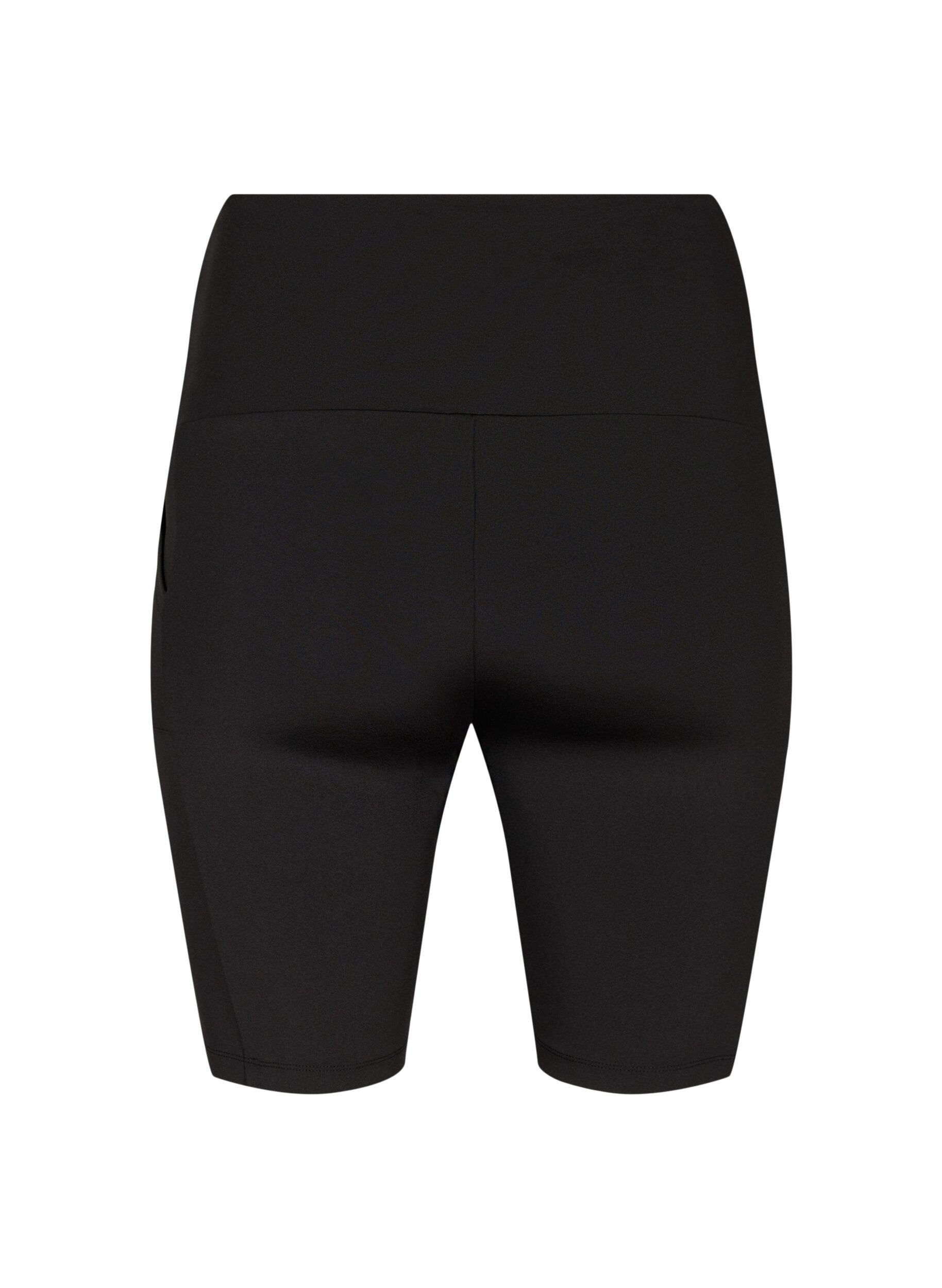 Zizzifashion Tight-fitting high-waist shorts with pockets, Black, Packshot image number 1