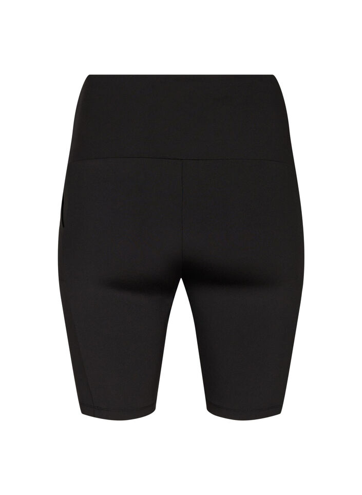 Tight-fitting high-waist shorts with pockets, Black, Packshot image number 1