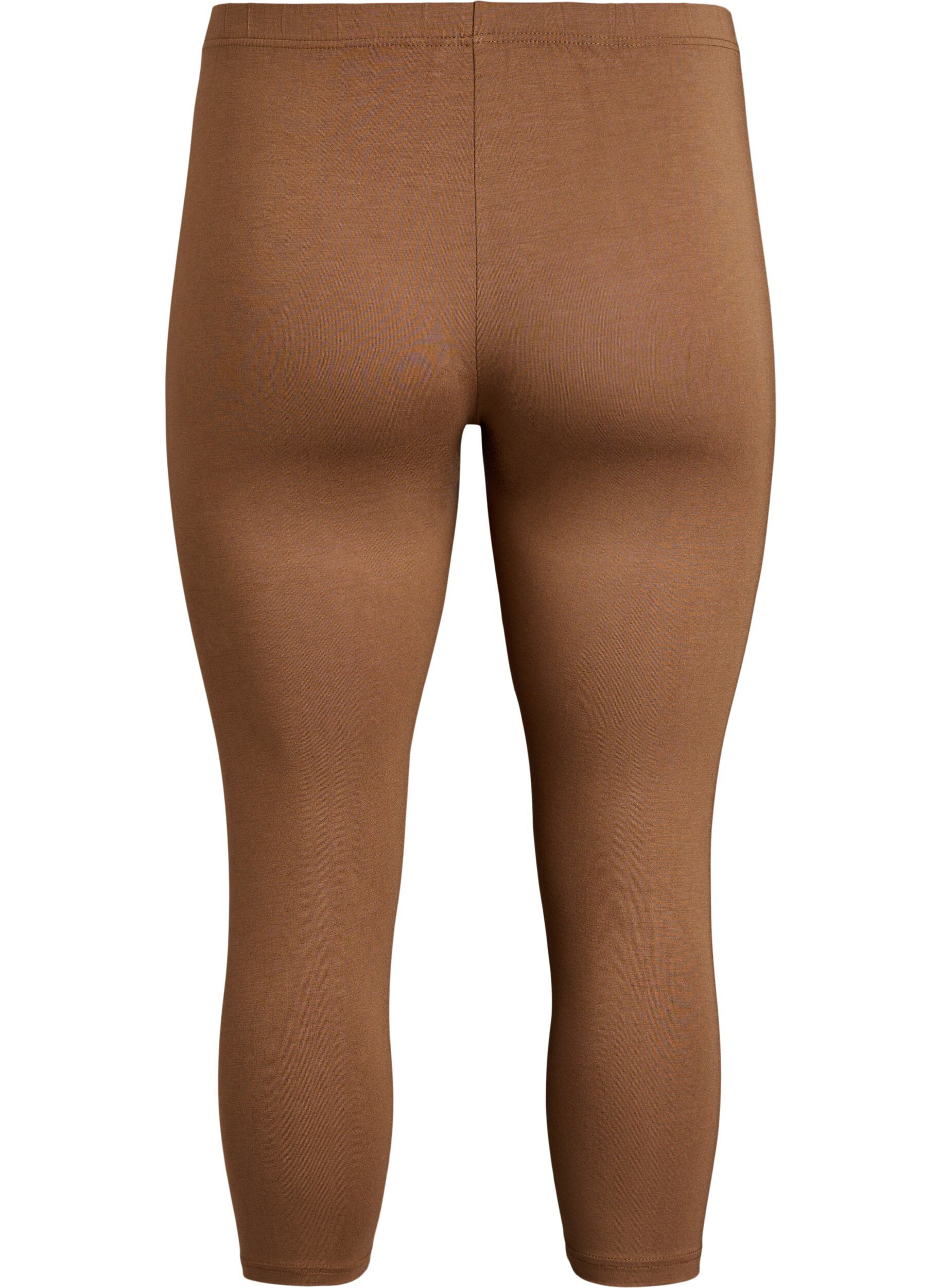 ZizzifashionBasic 3/4 leggings in viscose, Brown, Packshot image number 1