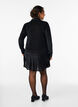Short dress with a velour pattern, Black, Model image number 2