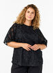 Blouse with harlequin pattern, Black, Model image number 0