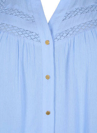 Sleeveless viscose blouse with crochet detail, Serenity, Packshot image number 2