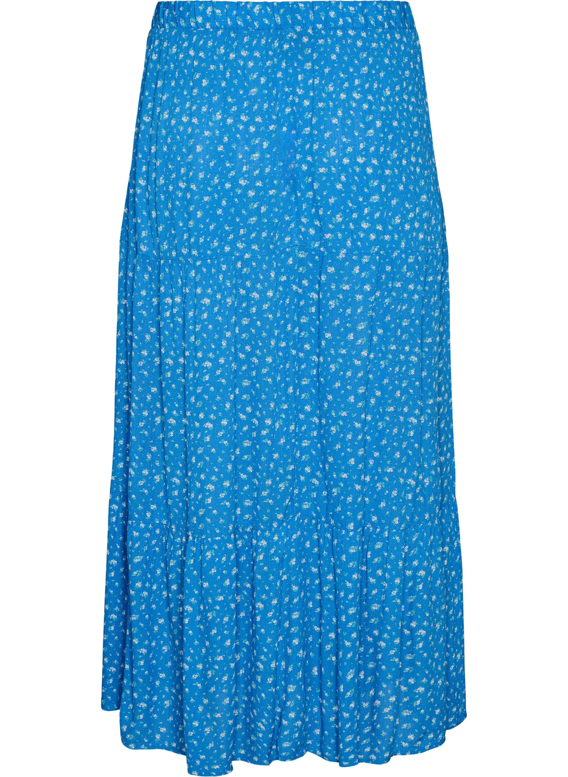 ZizzifashionLong skirt with elasticated waist, Blue, Packshot image number 1