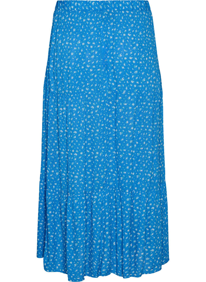 Long skirt with elasticated waist, Blue, Packshot image number 1
