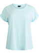 Short-sleeved cotton blend t-shirt, Turquoise, Packshot image number 0