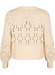 Knitted cardigan with ties and hole pattern, Birch, Packshot image number 1