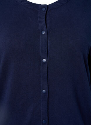 Ribbed cardigan with button closure, Navy Blazer, Packshot image number 2