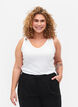 Basic top in rib with v-neckline, Bright White, Model image number 0