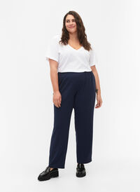 FLASH - Trousers with straight fit, Navy Blazer, Model
