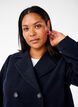 Short wool coat with pockets, Dark Navy, Model image number 2