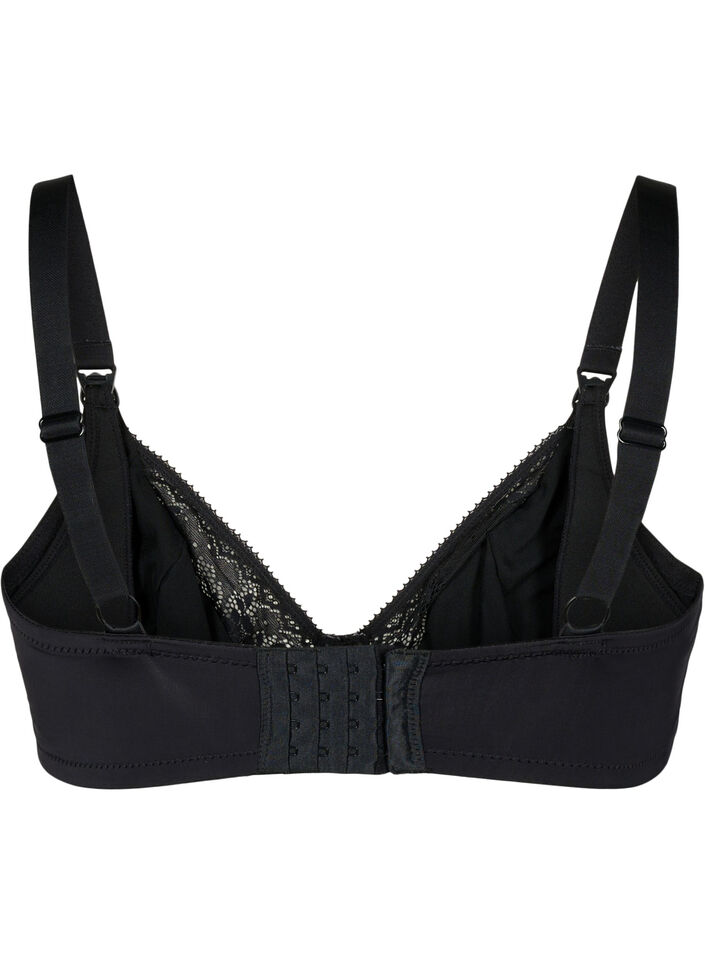 Nursing bra with lace, Black, Packshot image number 1