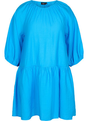 A shape Tunic dress with 3/4 sleeves, Brilliant Blue, Packshot image number 0