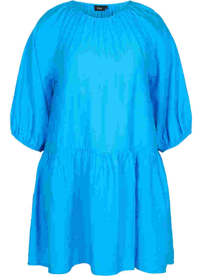 A shape Tunic dress with 3/4 sleeves, Brilliant Blue, Packshot