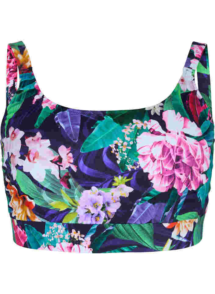 Bikini top with adjustable shoulder straps, Flower Print, Packshot image number 0