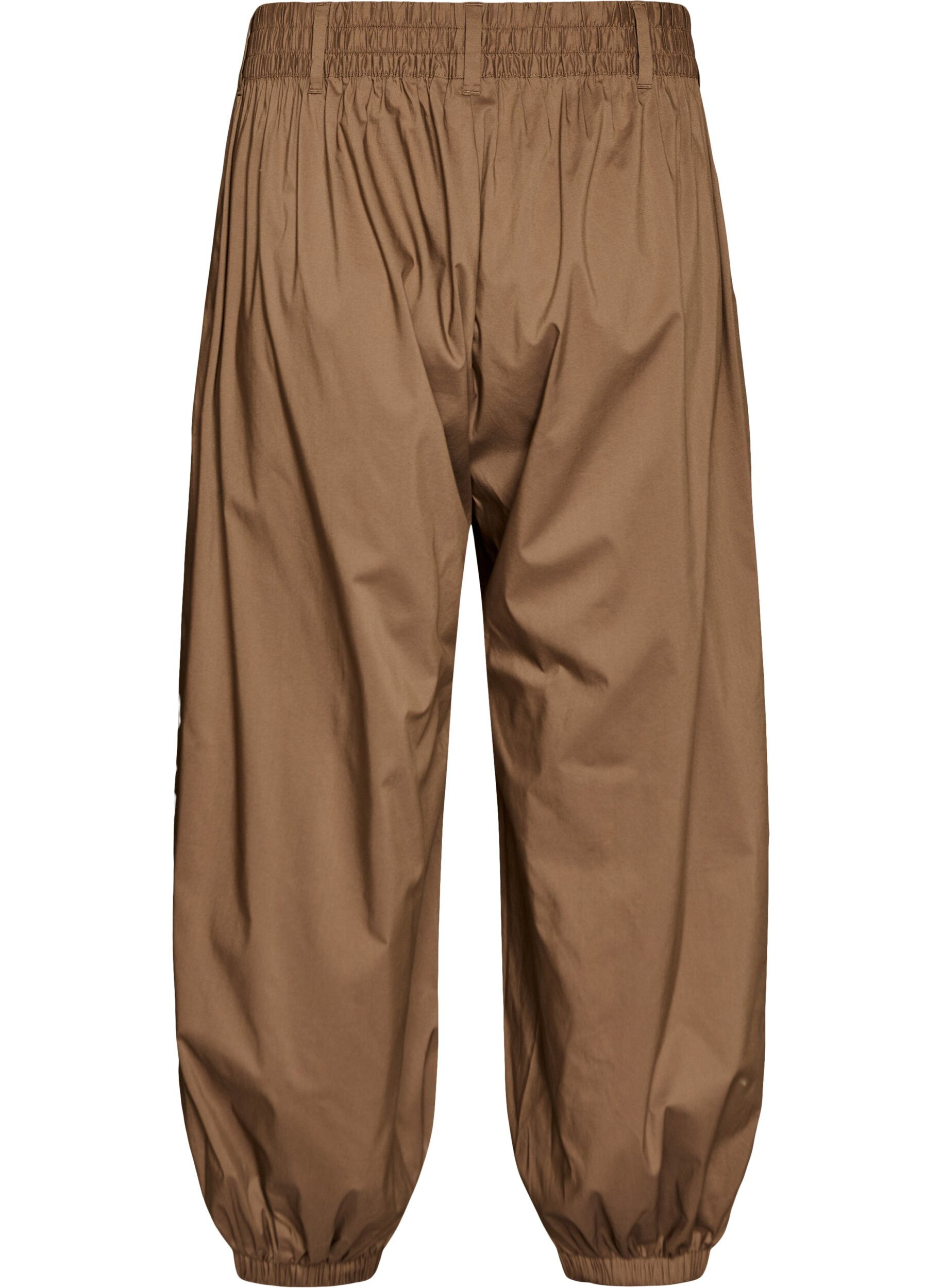 Zizzifashion High-waisted balloon trousers with an elasticated waistband, Brown, Packshot image number 1