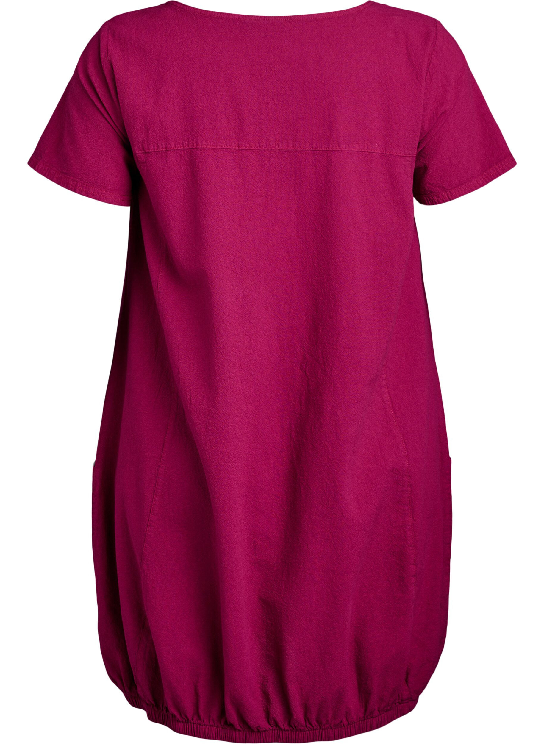 ZizzifashionShort sleeve cotton dress, Red, Packshot image number 1
