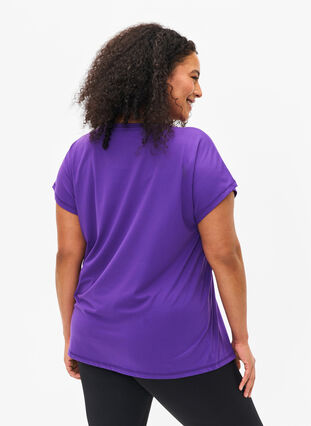 Short-sleeved workout t-shirt, Heliotrope, Model image number 1