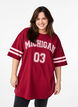 Sporty oversized college T-shirt, Red, Model image number 0