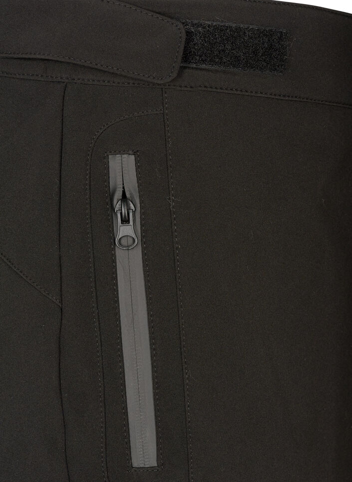 Softshell trousers with adjustable velcro, Black, Packshot image number 3