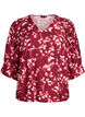 Blouse with V-neck and 3/4-sleeves, Red, Packshot image number 0