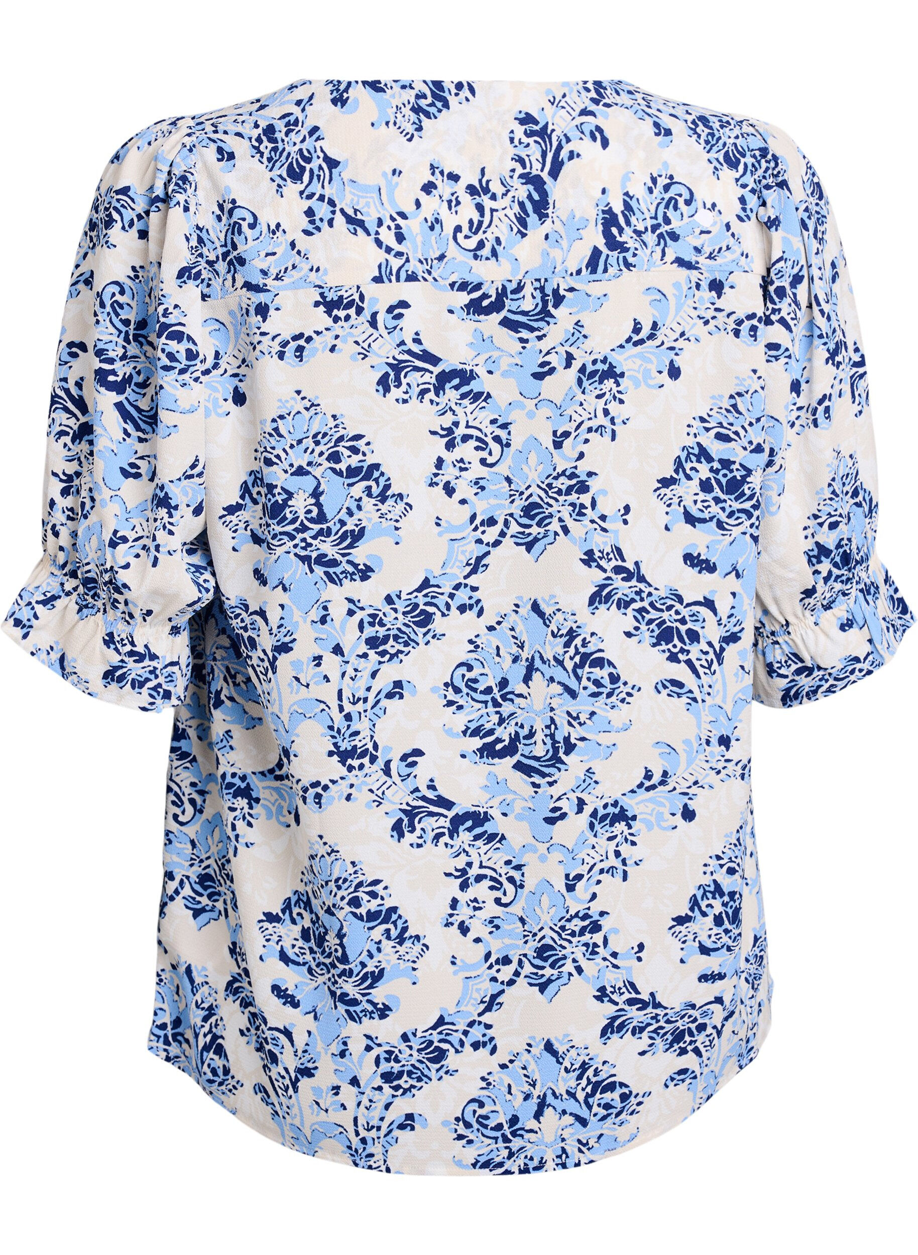 ZizzifashionShirt blouse with 1/2 sleeves, Beige, Packshot image number 1