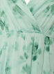 Long chiffon dress with floral print and short sleeves, Green, Packshot image number 2