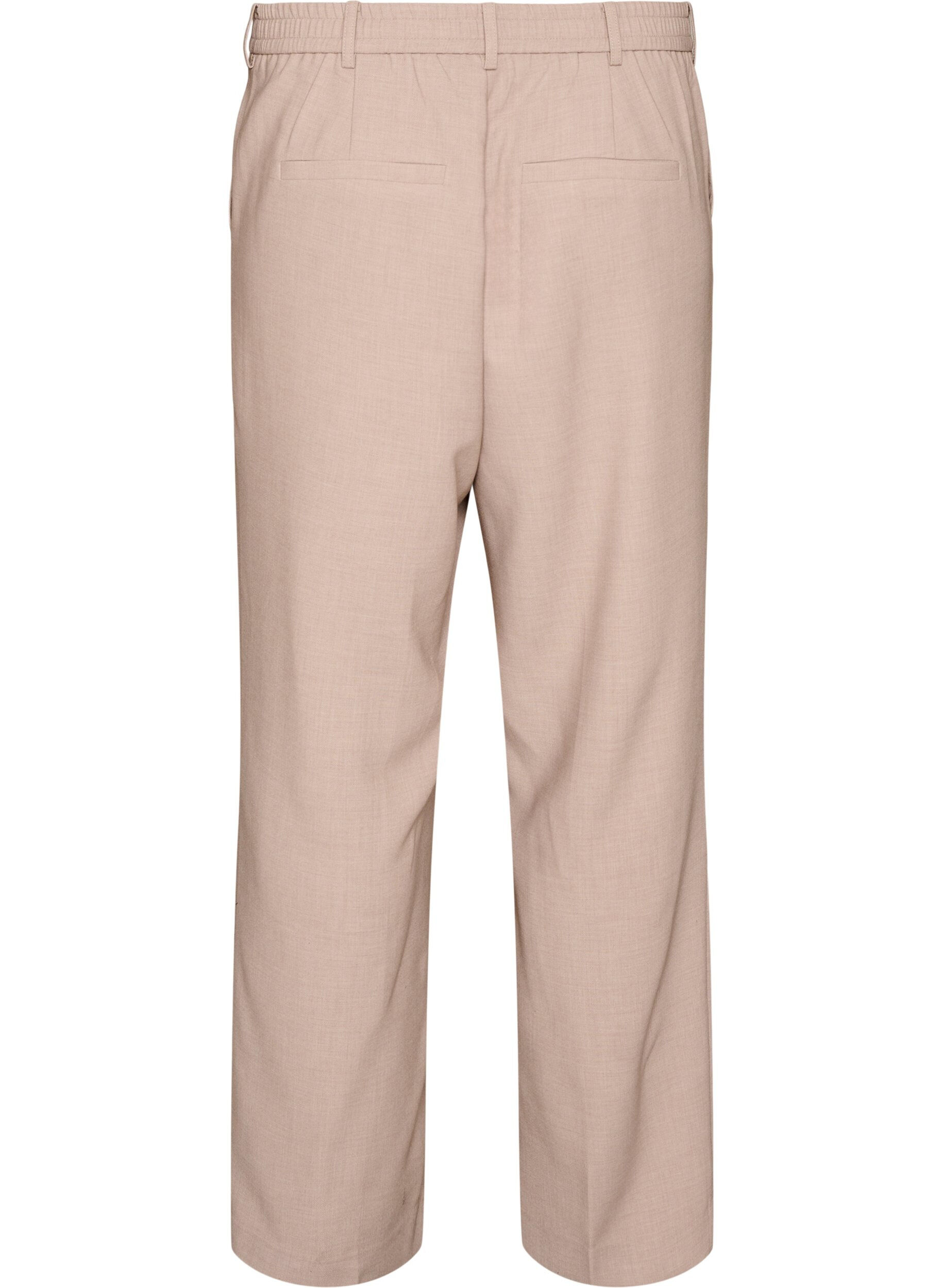 Zizzifashion Tailored trousers with a high waist and straight fit, Beige, Packshot image number 1