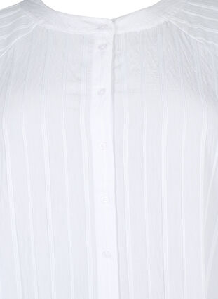 Long viscose shirt with striped structure, Bright White, Packshot image number 2
