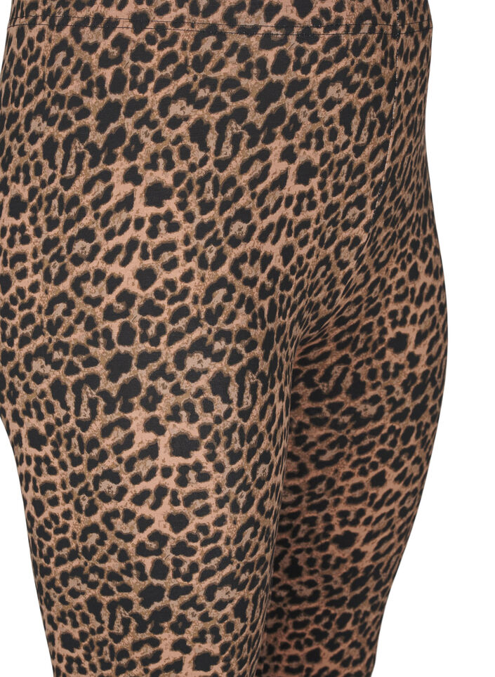 Viscose leggings with leopard print, Black, Packshot image number 2