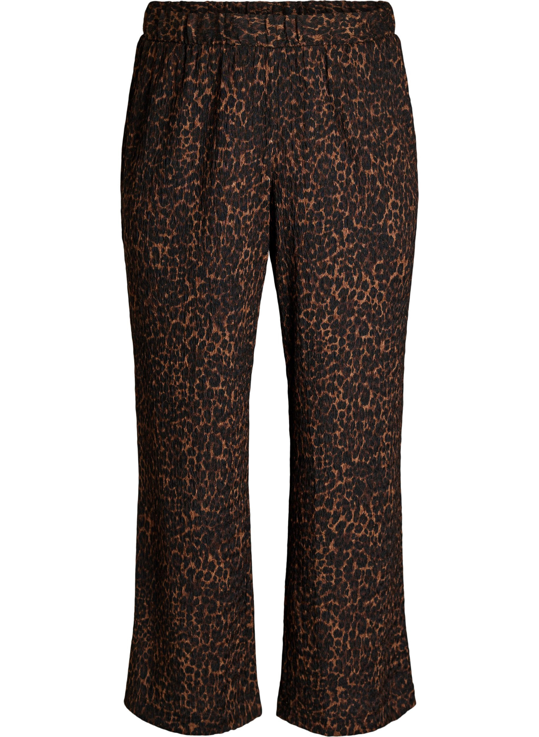 Zizzifashion Trousers with a wavy texture, Brown, Packshot image number 0