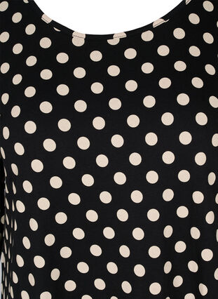 Cotton night dress, Black W. Angora Dot, Packshot image number 2