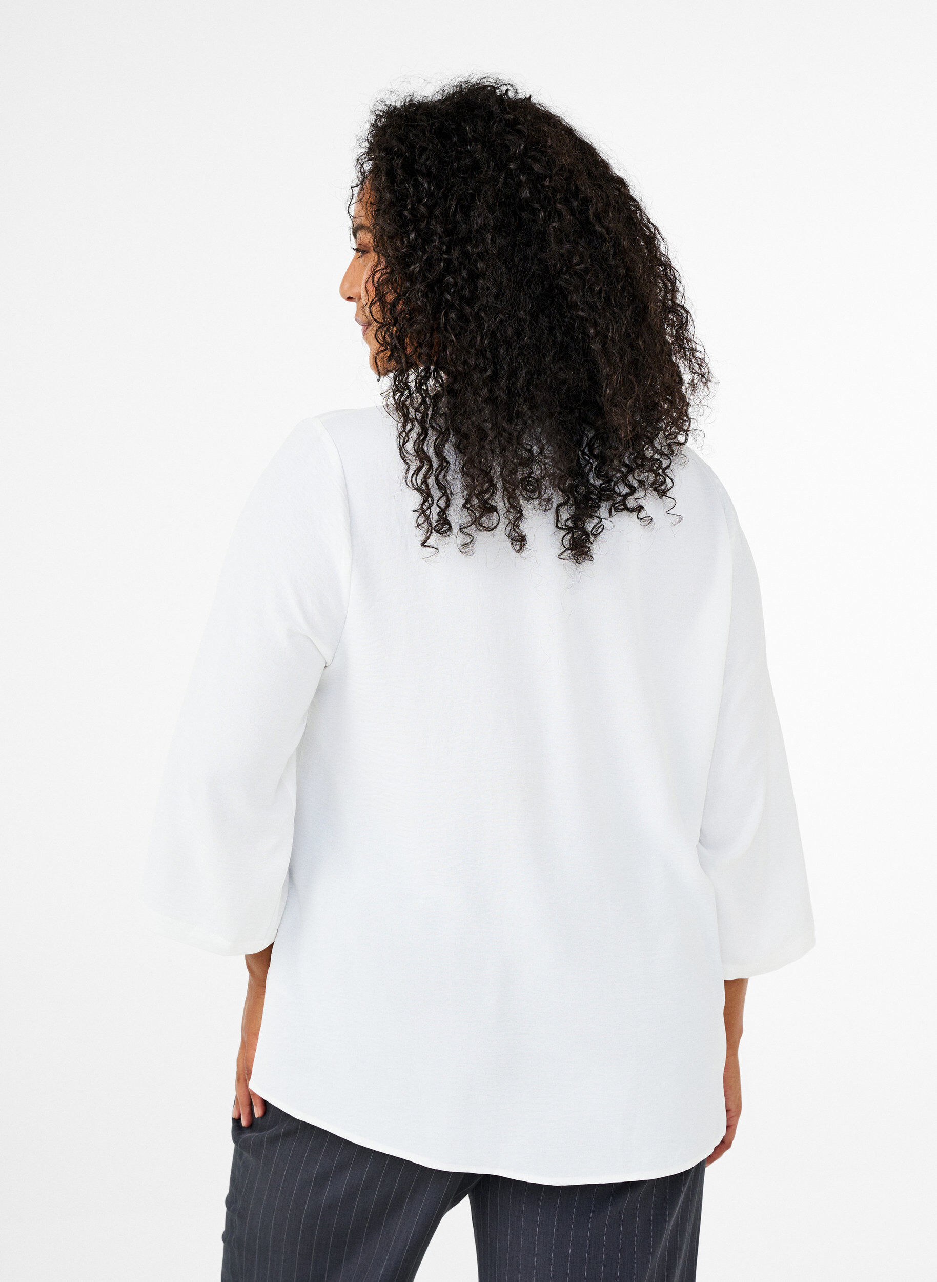 ZizzifashionBlouse with 3/4 sleeves, Vanilla, Model image number 2