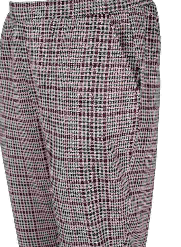Cropped Maddison trousers with checkered pattern, Brown Check, Packshot image number 2
