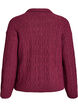 Cable knit sweater with polo collar, Dark Bordeaux, Packshot image number 1
