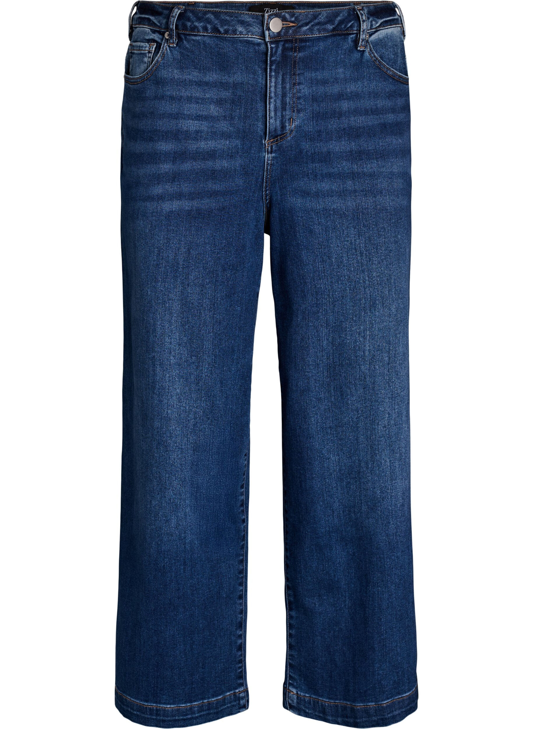 Zizzifashion Kiana jeans with a straight fit and high waist, Blue, Packshot image number 0