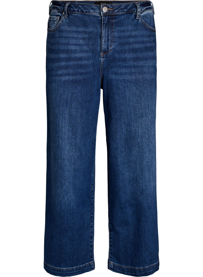 Kiana jeans with a straight fit and high waist, Blue, Packshot image number 0