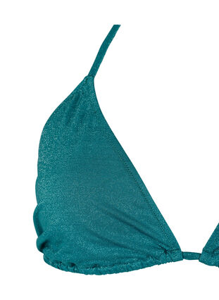 Glitter triangle bikini top, Storm, Packshot image number 2