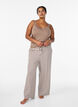 Striped pyjama trousers with a high waist and wide legs., Beige, Model image number 0