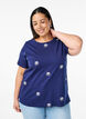T-shirt in organic cotton with embroidered motifs, Blue, Model image number 0