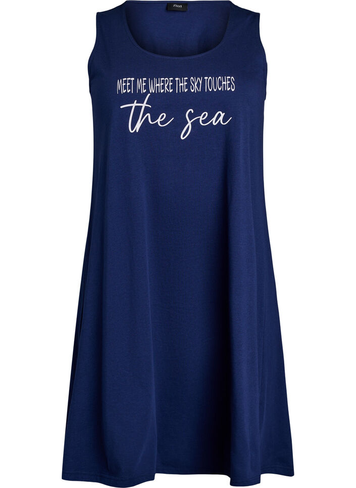 Sleeveless A-line dress, Blue, Packshot image number 0