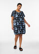Short-sleeved cotton dress with print, Black, Model image number 1