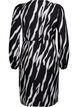 Short zebra print wrap dress, Black, Packshot image number 1