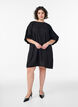 Short viscose dress with balloon sleeves, Black, Model image number 0