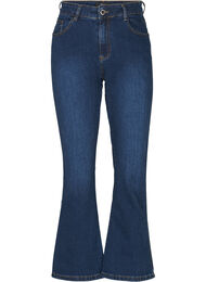 High-waisted Ellen bootcut jeans, Dark Blue, Packshot