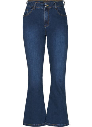 High-waisted Ellen bootcut jeans, Dark Blue, Packshot image number 0