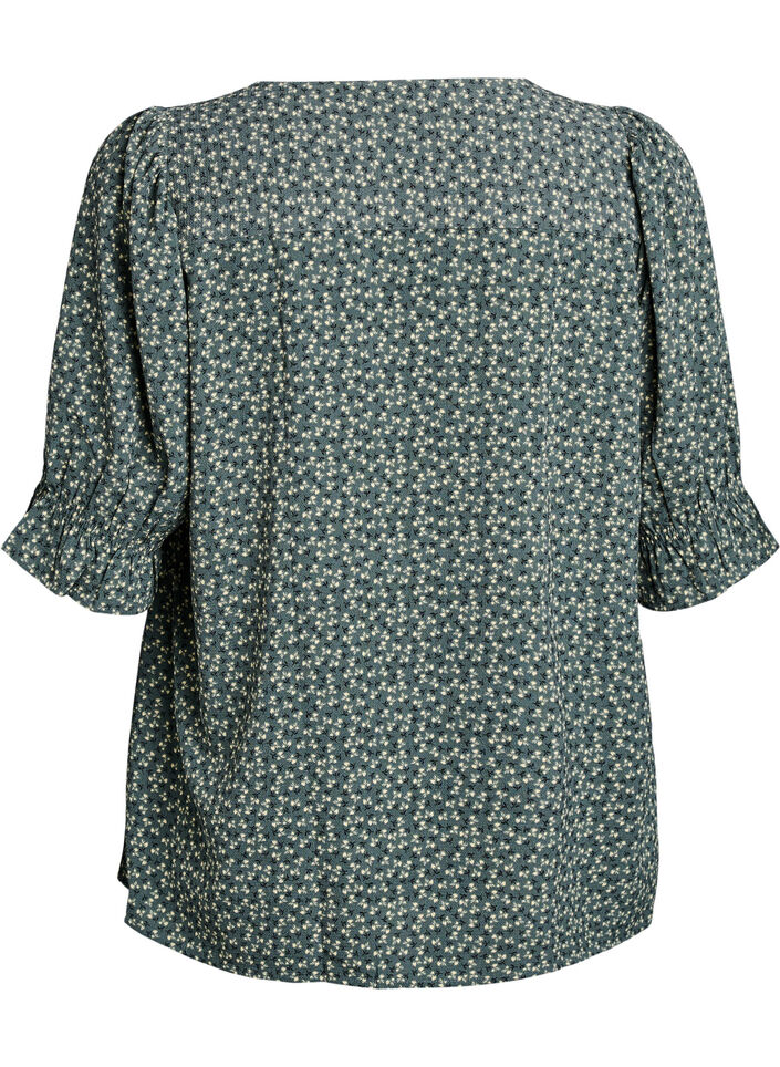 Shirt blouse with 1/2 sleeves, Green, Packshot image number 1