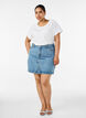 Cotton T-shirt with crochet detail, White, Model image number 1