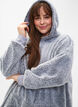 Oversized teddy dress with pocket, Grey Melange, Model image number 2