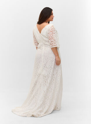 Lace wedding dress with slits, Star White, Model image number 1