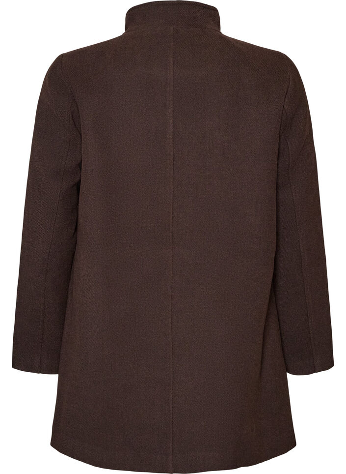 A-line coat with gold buttons, Brown, Packshot image number 1